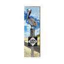 US1 Pelican On Piling | Wall Art Print on Real Wood