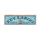 Key Largo Sand Dollar Blue Latitude Longitude | Wall Art Print on Real Wood