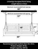 LA Swings Hourglass Porch Swing