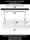 LA Swings Hourglass Porch Swing