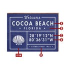 Customizable Coastal Navy Blue 'Fun Facts' Sign | Wall Art Beach Print on Real Wood | Portrait Size