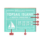 Personalized Coastal Town Location Latitude Longitude Welcome Wooden Sign | Wall Art Print on Real Wood | Custom Beach Lake Mountain Decor
