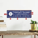 Customizable Coastal Navy 'Fun Facts' Sign | Wall Art Beach Print on Real Wood