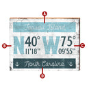Personalized Coastal Town Location Coordinates Latitude Longitude Wooden Sign | Wall Art Print on Real Wood | Custom Beach Lake Island Decor