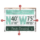Personalized Coastal Town Location Coordinates Latitude Longitude Wooden Sign | Wall Art Print on Real Wood | Custom Beach Lake Island Decor