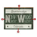 Customizable Lodge Coordinates Green | Wall Art Print on Real Wood