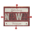 Personalized Town Name Location Coordinates Latitude Longitude Wooden Sign | Wall Art Print on Real Wood | Custom Beach Lake Mountain Decor