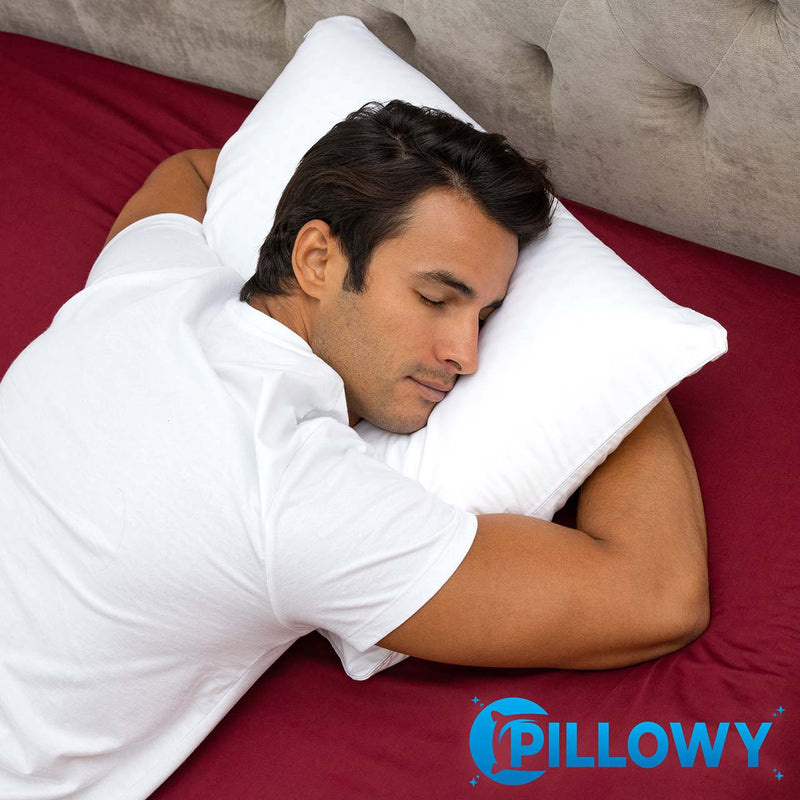 Talalay Latex Bed Pillow w/ Breathable Cotton Cover-Naturally Buoyant