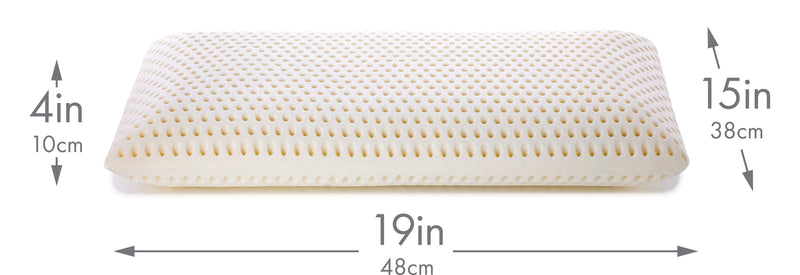 Talalay Latex Bed Pillow w/ Breathable Cotton Cover-Naturally Buoyant