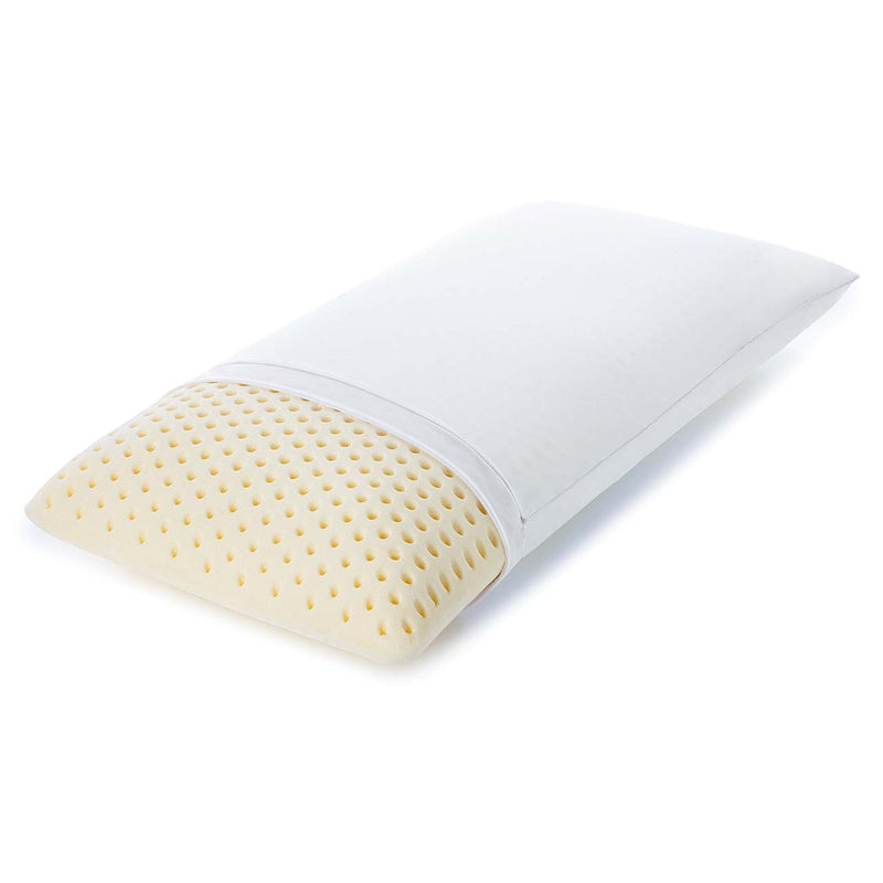 Talalay Latex Bed Pillow w/ Breathable Cotton Cover-Naturally Buoyant