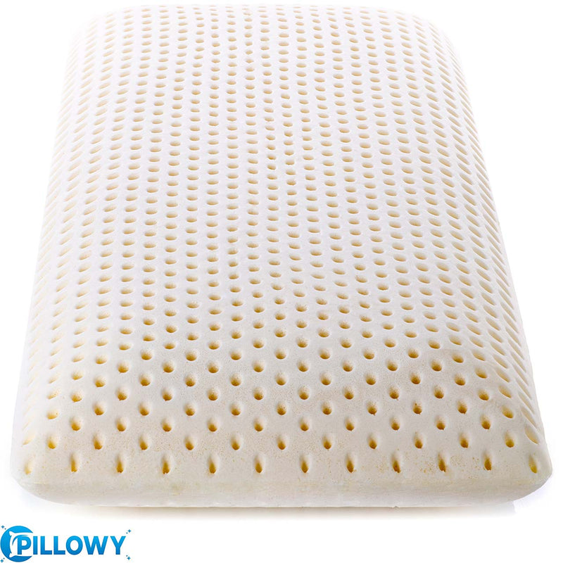 Talalay Latex Bed Pillow w/ Breathable Cotton Cover-Naturally Buoyant