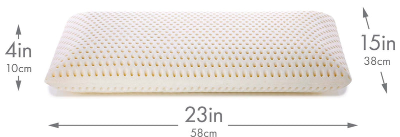 Talalay Latex Bed Pillow w/ Breathable Cotton Cover-Naturally Buoyant