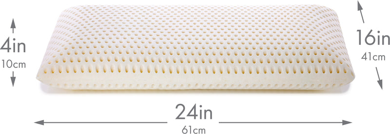 Talalay Latex Bed Pillow w/ Breathable Cotton Cover-Naturally Buoyant