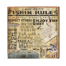 Lake Petit Fishin Rules | Wall Art Print on Real Wood