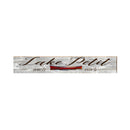 Lake Petit Red Canoe Grey Latitude Longitude | Wall Art Print on Real Wood