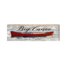 Big Canoe Red Canoe Grey Latitude Longitude | Wall Art Print on Real Wood