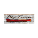 Big Canoe Red Canoe Grey | Wall Art Print on Real Wood