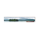 Red Canoe on Lake | Wall Art Print on Real Wood