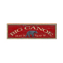 Big Canoe Black Bear Red Latitude Longitude | Wall Art Print on Real Wood
