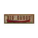 Big Canoe Red Canoe Rustic | Wall Art Print on Real Wood