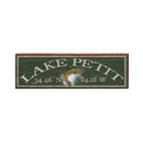 Lake Petit Fish Green Latitude Longitude | Wall Art Print on Real Wood