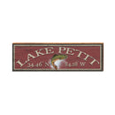 Lake Petit Fish Red Latitude Longitude | Wall Art Print on Real Wood