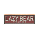 Lazy Bear Furniture Red Sign | Wall Art Print on Real Wood