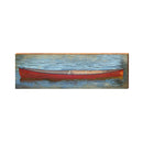 Red Canoe | Wall Art Print on Real Wood