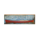 Welcome to Lake Burton Red Canoe | Wall Art Print on Real Wood