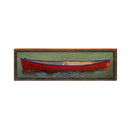 Red Canoe in Water | Wall Art Print on Real Wood