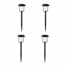 4 Pack - Solar LED Light Set - Outdoor Path Lighting in Black