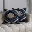 Shepardsville Navy Kilim Pattern Throw Pillow