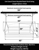 Live Casual Classic Composite Porch Swing