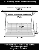 Live Casual Heavy Duty Roll Back Metal Porch Swing