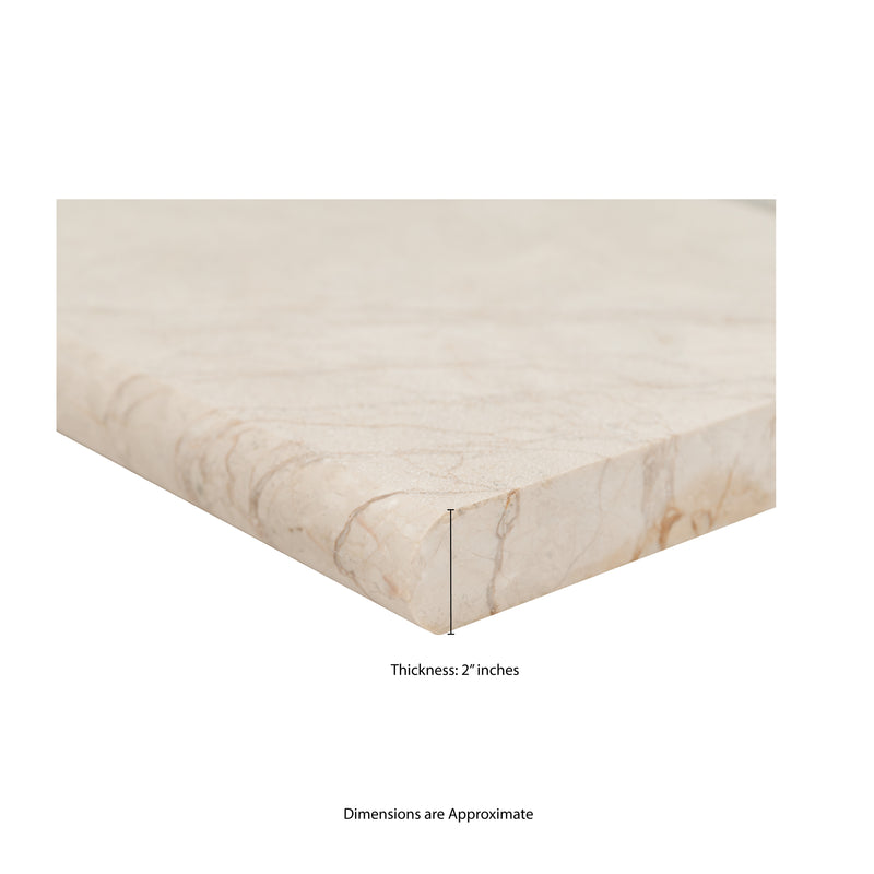 Tuscany Aegean Pearl 16"x24" Marble Pool Coping - MSI Collection thickness view