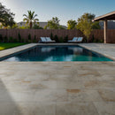 Livingstyle Travertino 13"x24" Matte Porcelain Pool Coping Eased Edge - MSI Collection outdoor view