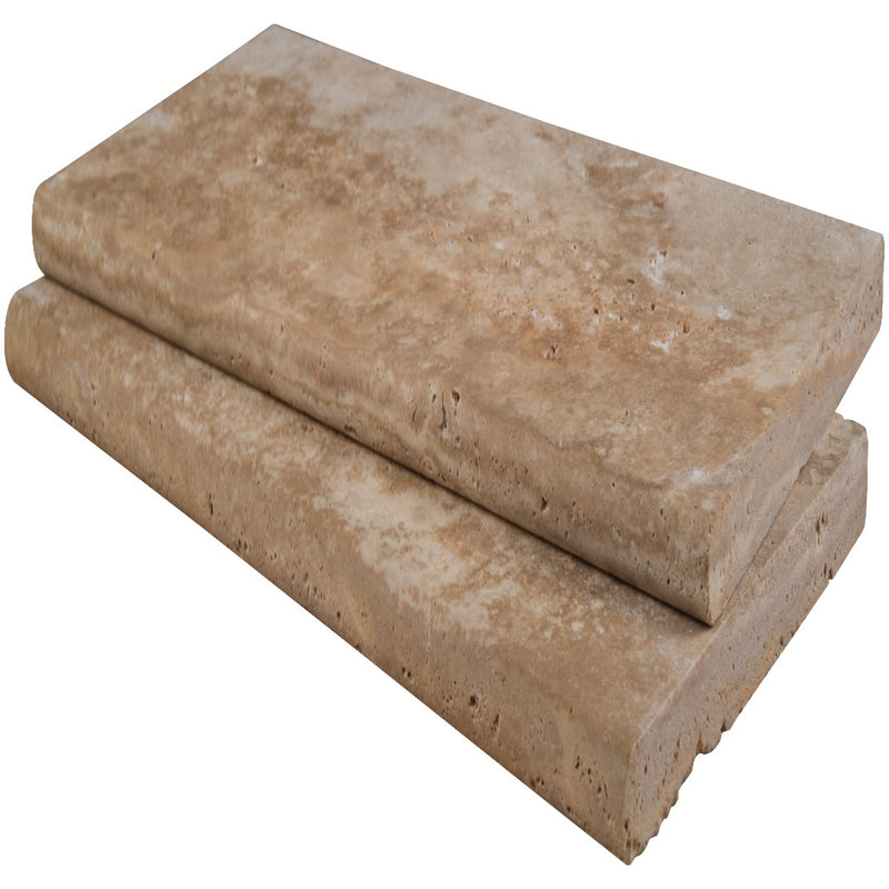 Tuscany Beige 12"x24" Brushed Travertine Pool Coping - MSI Collection product shot coping multi view