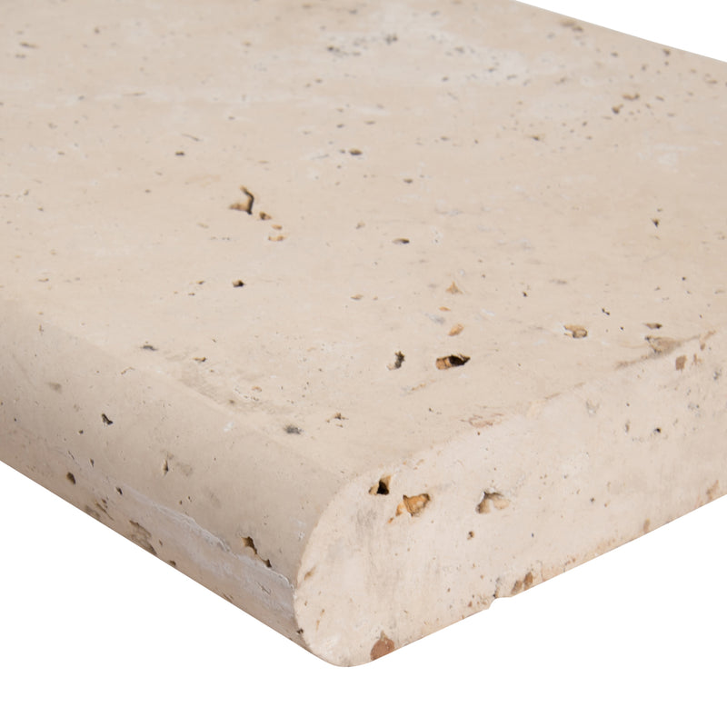 Tuscany Beige 12"x24" Brushed Travertine Pool Coping - MSI Collection product shot edge view