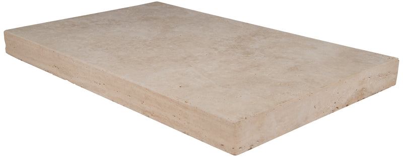 Tuscany Beige 16"x24" Travertine Pool Coping- Eased Edge - MSI Collection product shot side  view