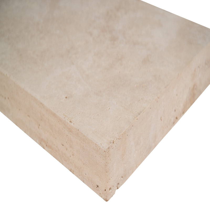 Tuscany Beige 16"x24" Travertine Pool Coping- Eased Edge - MSI Collection product shot side edge view 2
