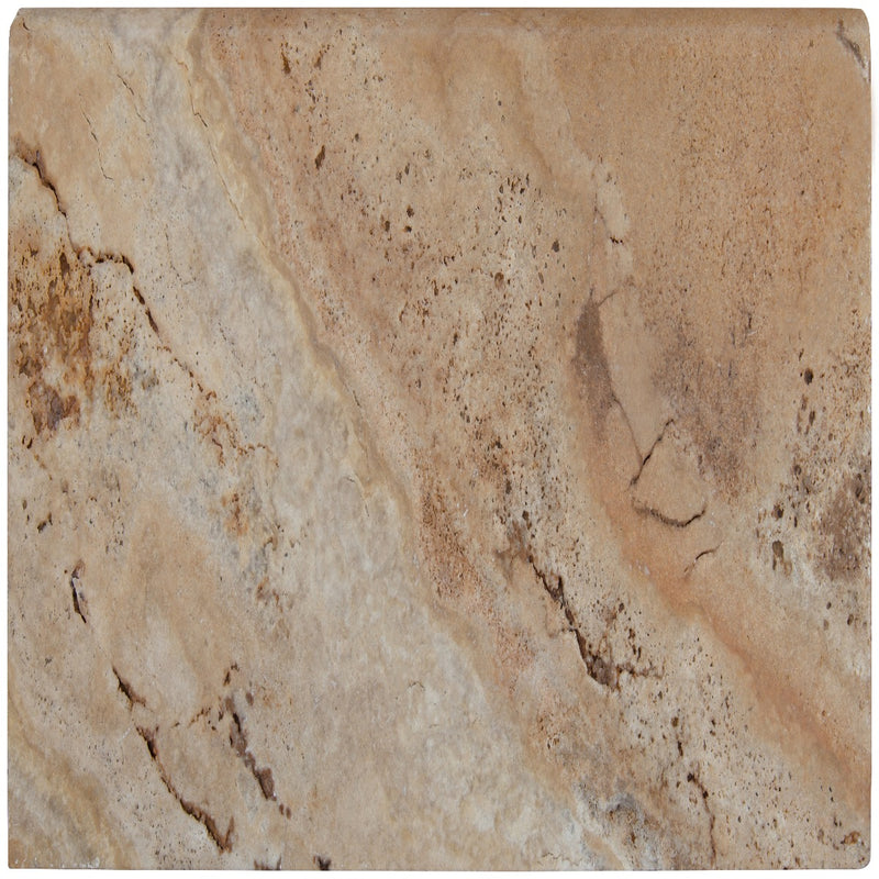 Tuscany Porcini 12"x24" Brushed Travertine Pool Coping - MSI Collection product shot wall closeup view