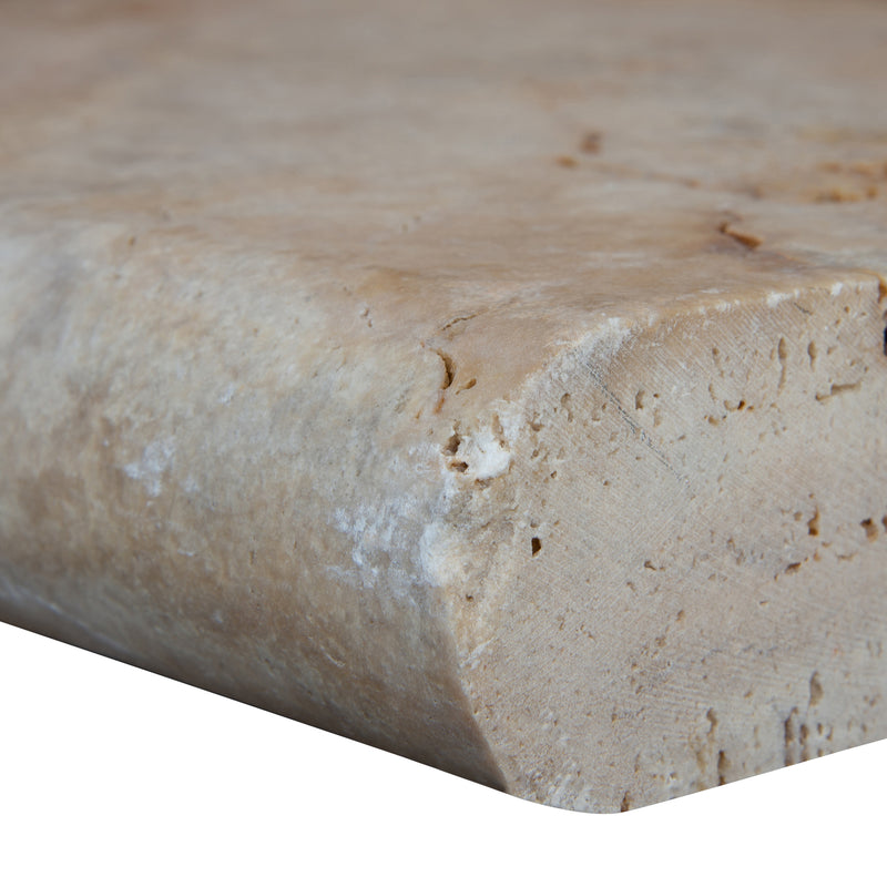 Tuscany Porcini 12"x24" Brushed Travertine Pool Coping - MSI Collection product shot edge view
