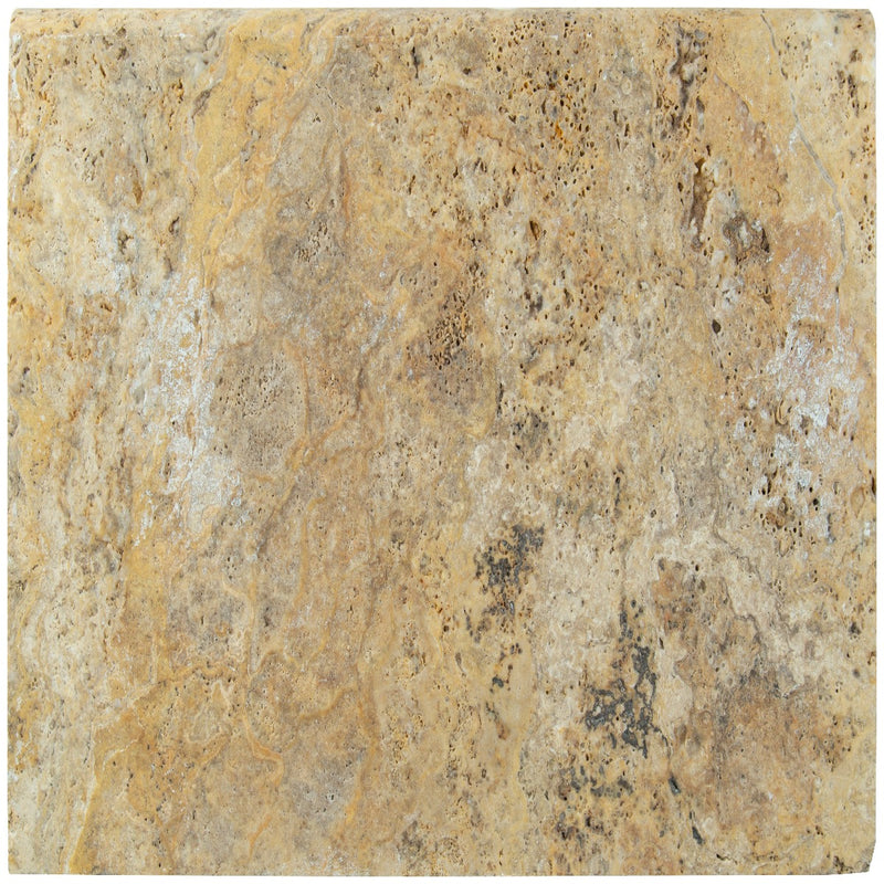 Tuscany Scabas 16"x24" Brushed Travertine Pool Coping - MSI Collection product shot wall view