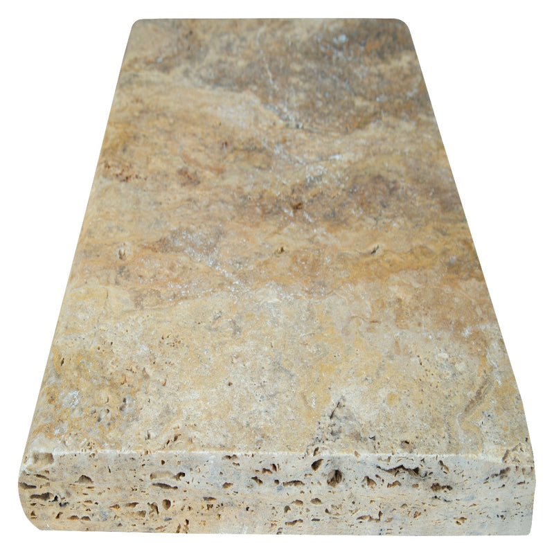 Tuscany Scabas 16"x24" Brushed Travertine Pool Coping - MSI Collection product shot side tile  view 2
