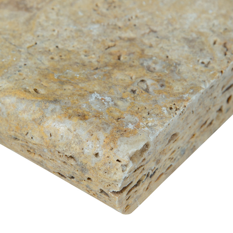 Tuscany Scabas 16"x24" Brushed Travertine Pool Coping - MSI Collection product shot edge view