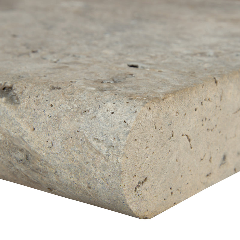 Tuscany Silver 12"x24" Honed Travertine Pool Coping - MSI Collection product shot edge view