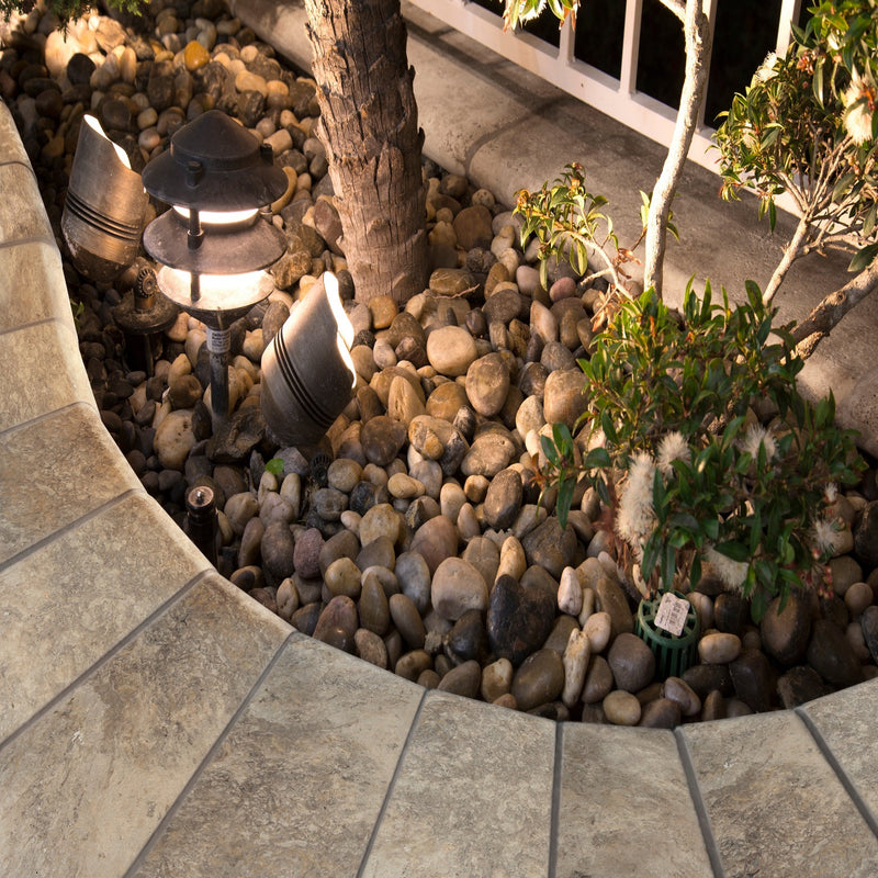 Tuscany Silver 12"x24" Honed Travertine Pool Coping - MSI Collection product shot outdoor view