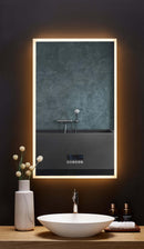 Immersion LED Lighted Bathroom Vanity Mirror with Bluetooth, Defogger, and Digital Display