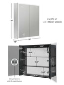 Pagani LED Mirror Cabinet with Defogger, Dimmer, Magnifier & USB outlet