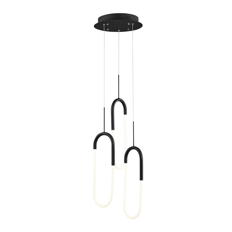 LED Three Clips Chandelier // Matte Black